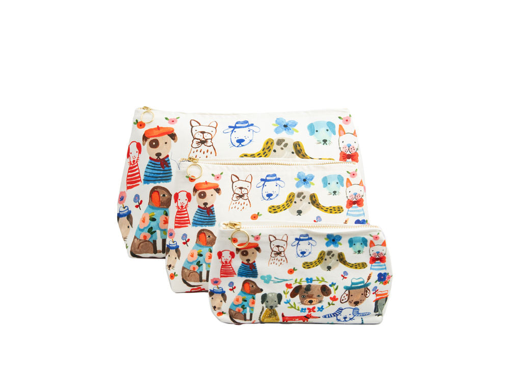 Bon|Artis Painted Dog Cosmetic Bag